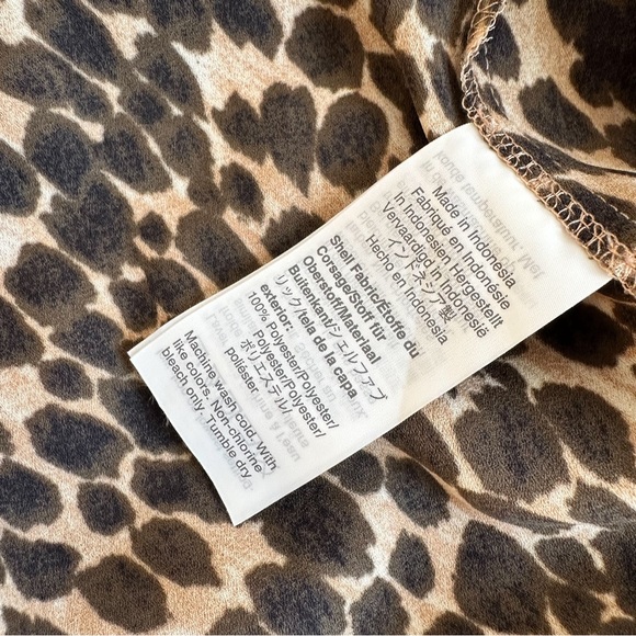 J Crew Factory leopard tie neck blouse - Picture 4 of 8